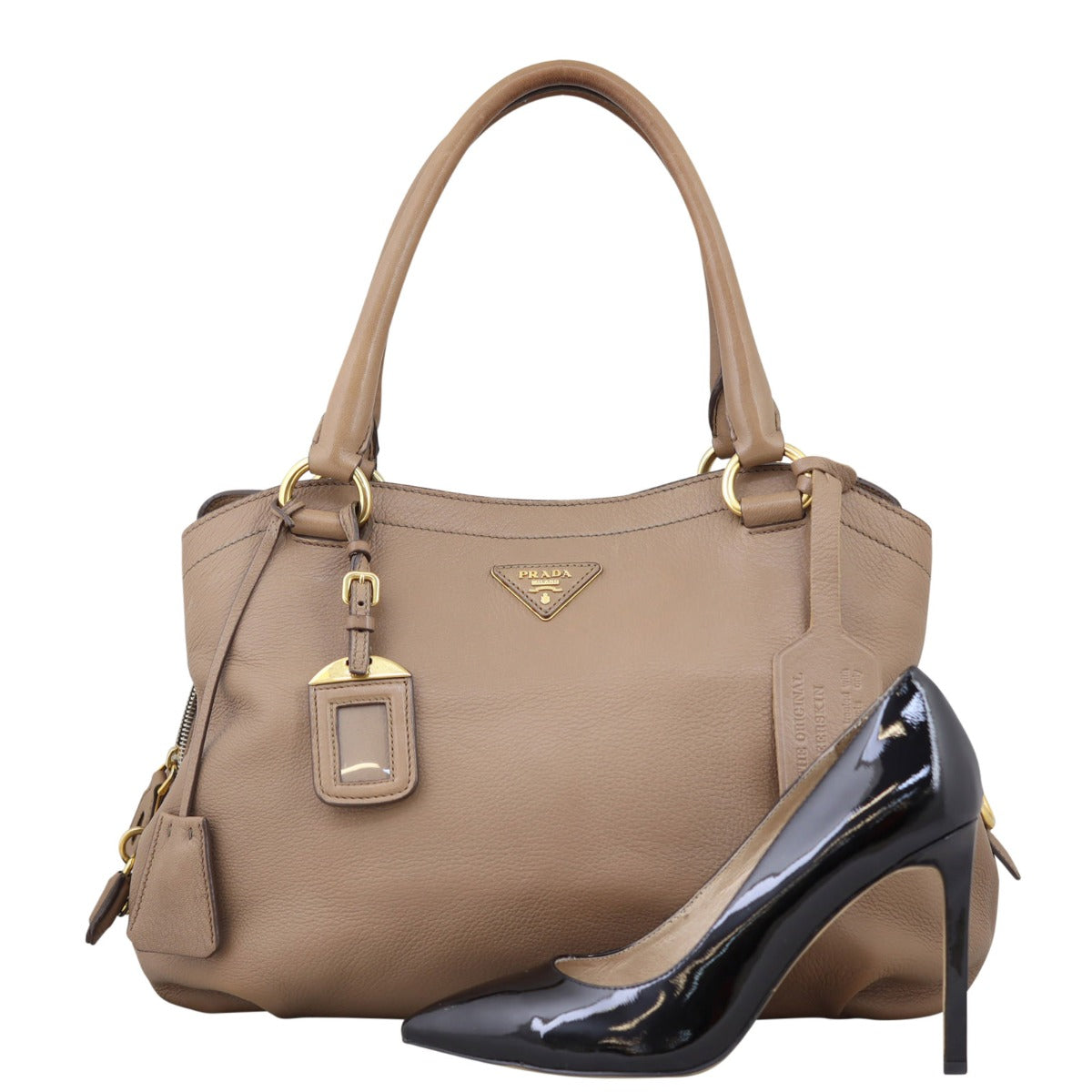 Prada Vitello Cervo Shopping Tote
