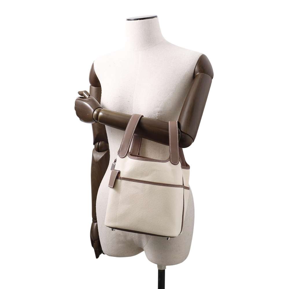 HERMES Picotin Lock Cargo Ecru/Etoupe Towar Goeran Swift Leather Size PM