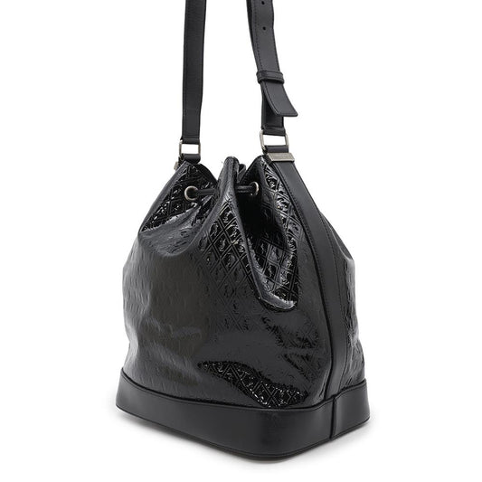 SAINT LAURENT PARIS Monogram bucket bag Black568606 Patent Leather