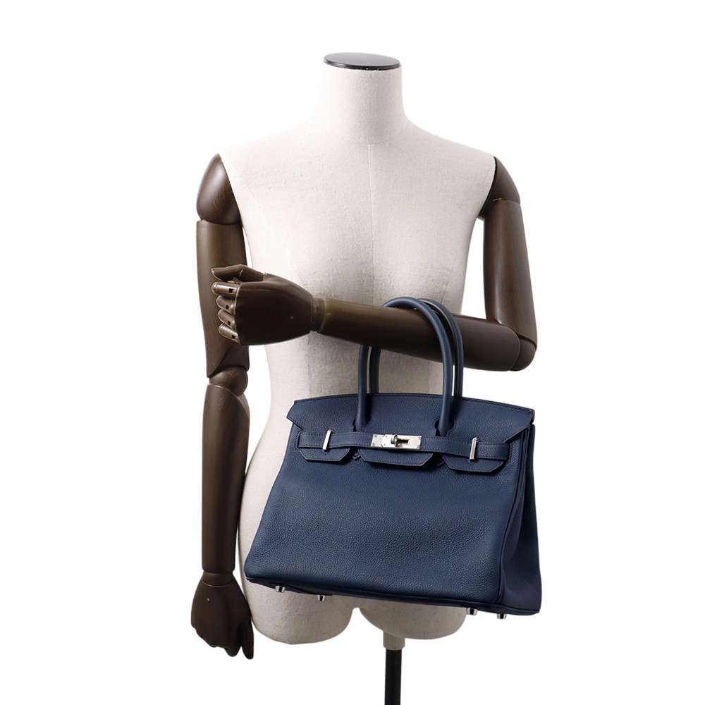 HERMES Birkin Blue de Prusse Togo Leather Size 30