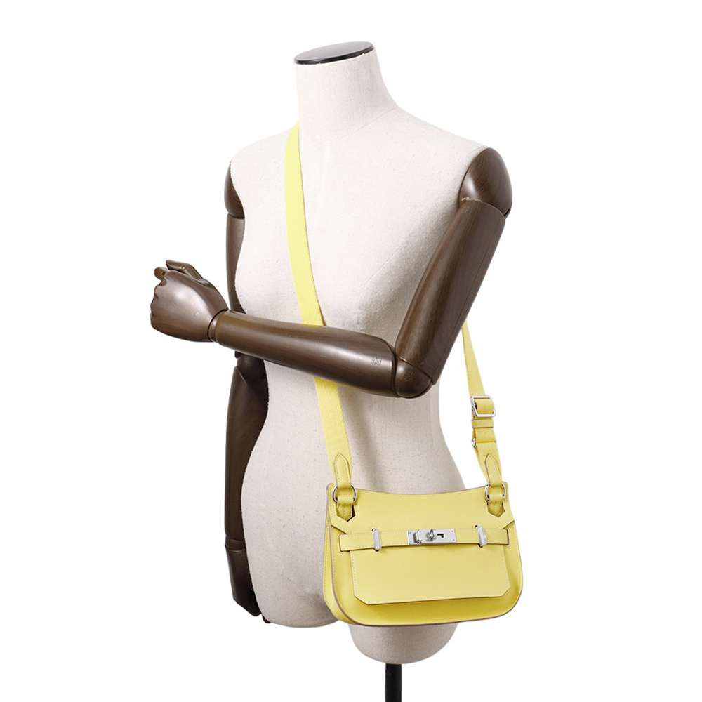 HERMES Jypsiere Lime Swift Leather Size Mini