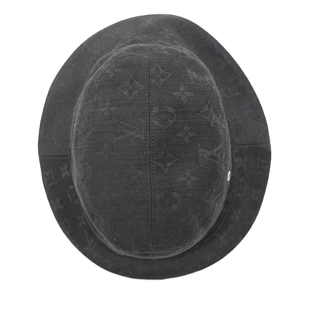 LOUIS VUITTON Hatã»MonogramDenim Size 58 Black/YellowM76208 Cotton60% Polyester40%
