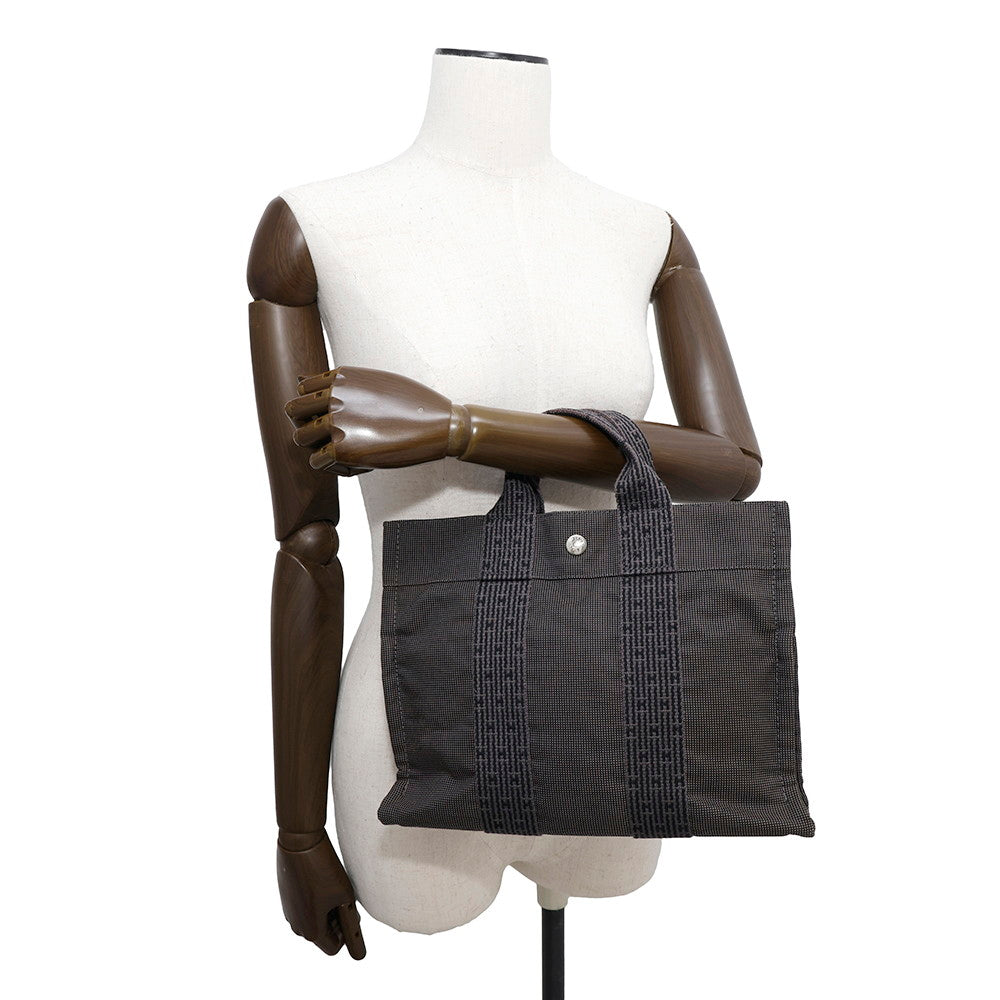 HERMES Her Line Tote Gray Canvas Size PM