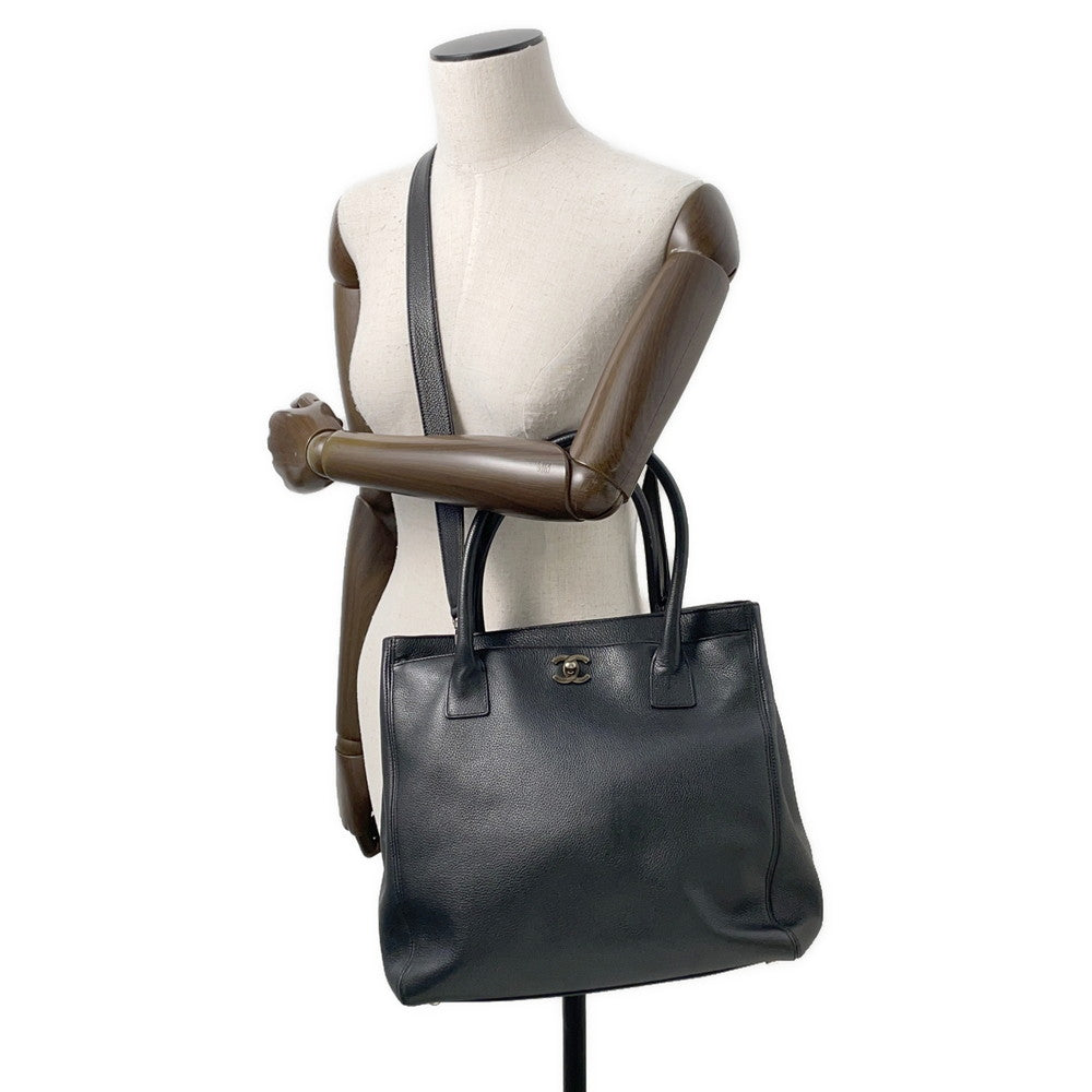 CHANEL Executive 2WAY Tote Black Leather