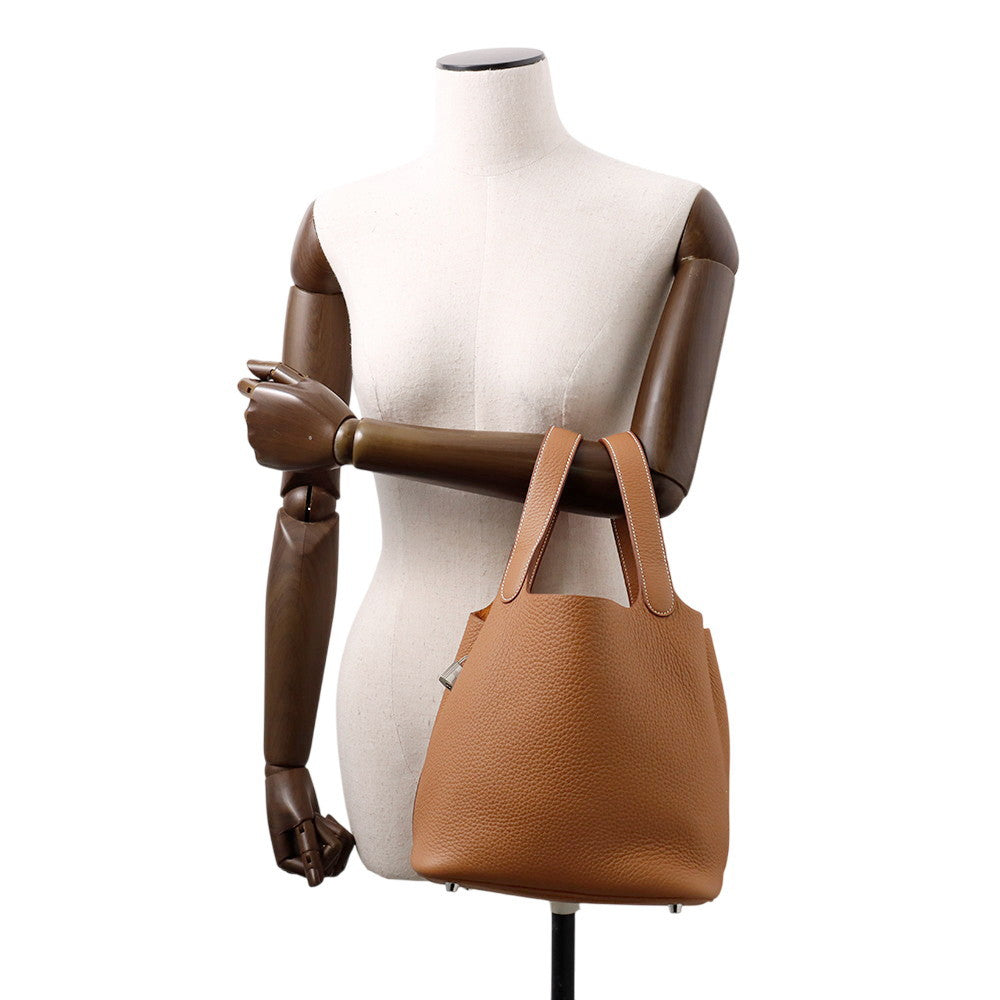 HERMES Picotin Lock Gold Taurillon Clemence Size MM