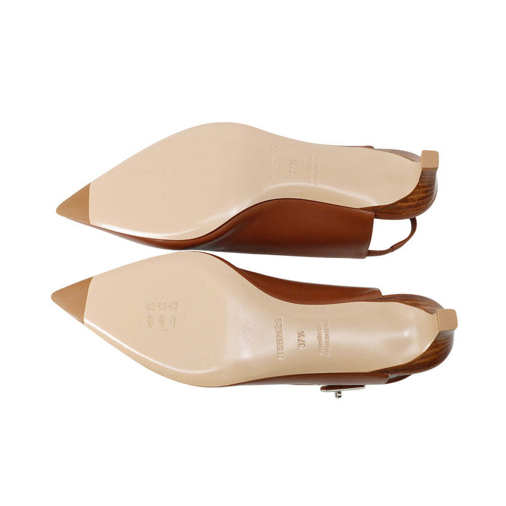 HERMES Pumps ãLavaâã 40 Gold Leather Size 37 2/1