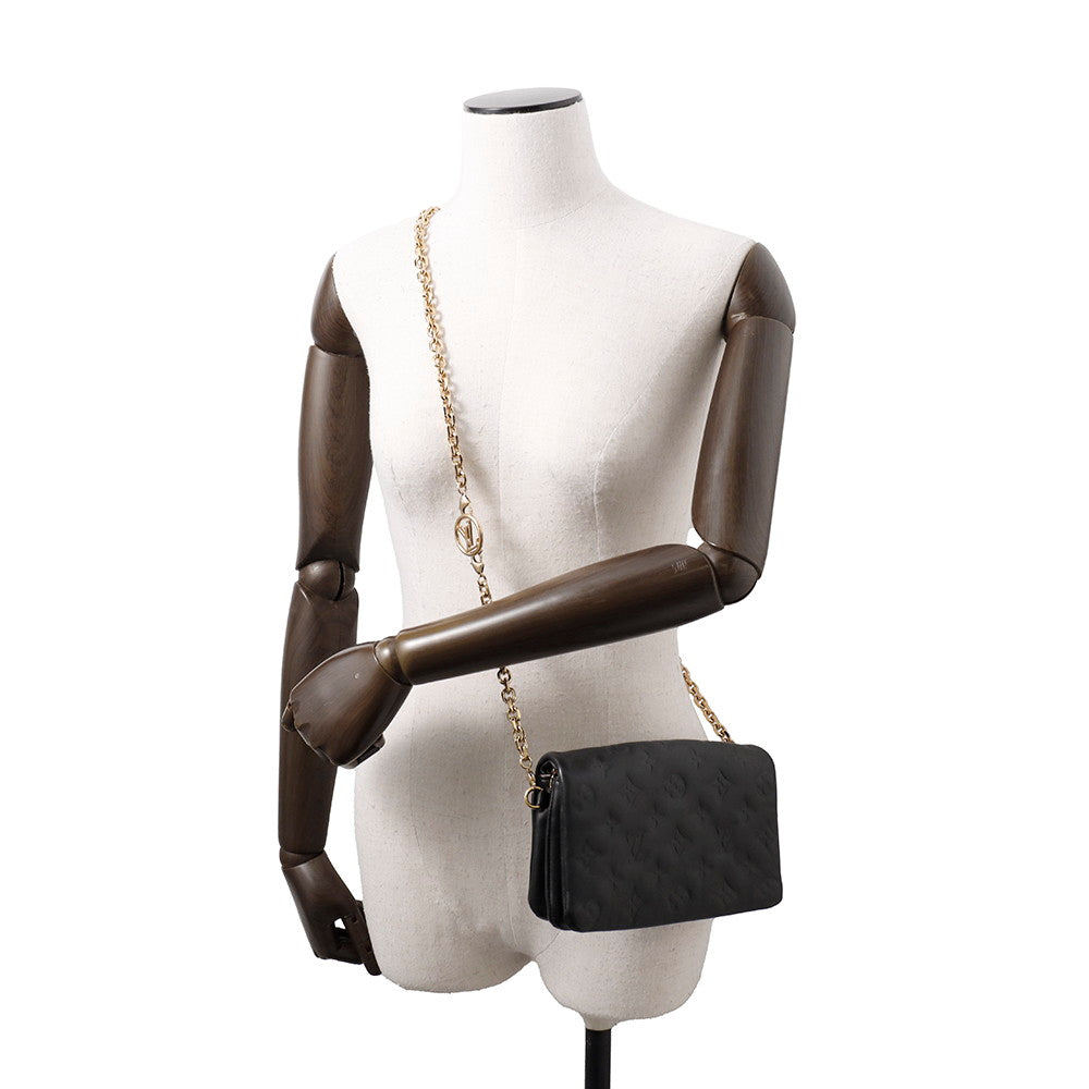 LOUIS VUITTON PochetteCoussin NoirM80742 Lamb Leather Monogramã»Pattern