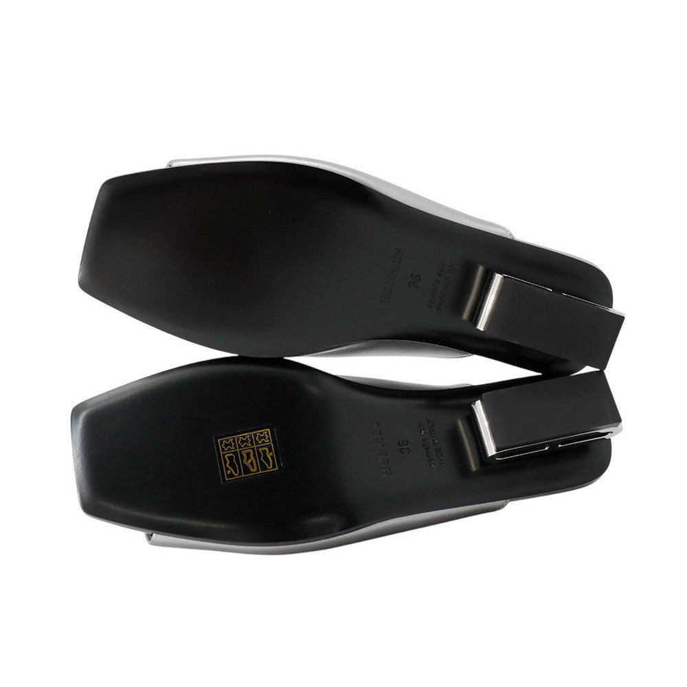 HERMES SandalsãIdolã Silver Leather Size 36