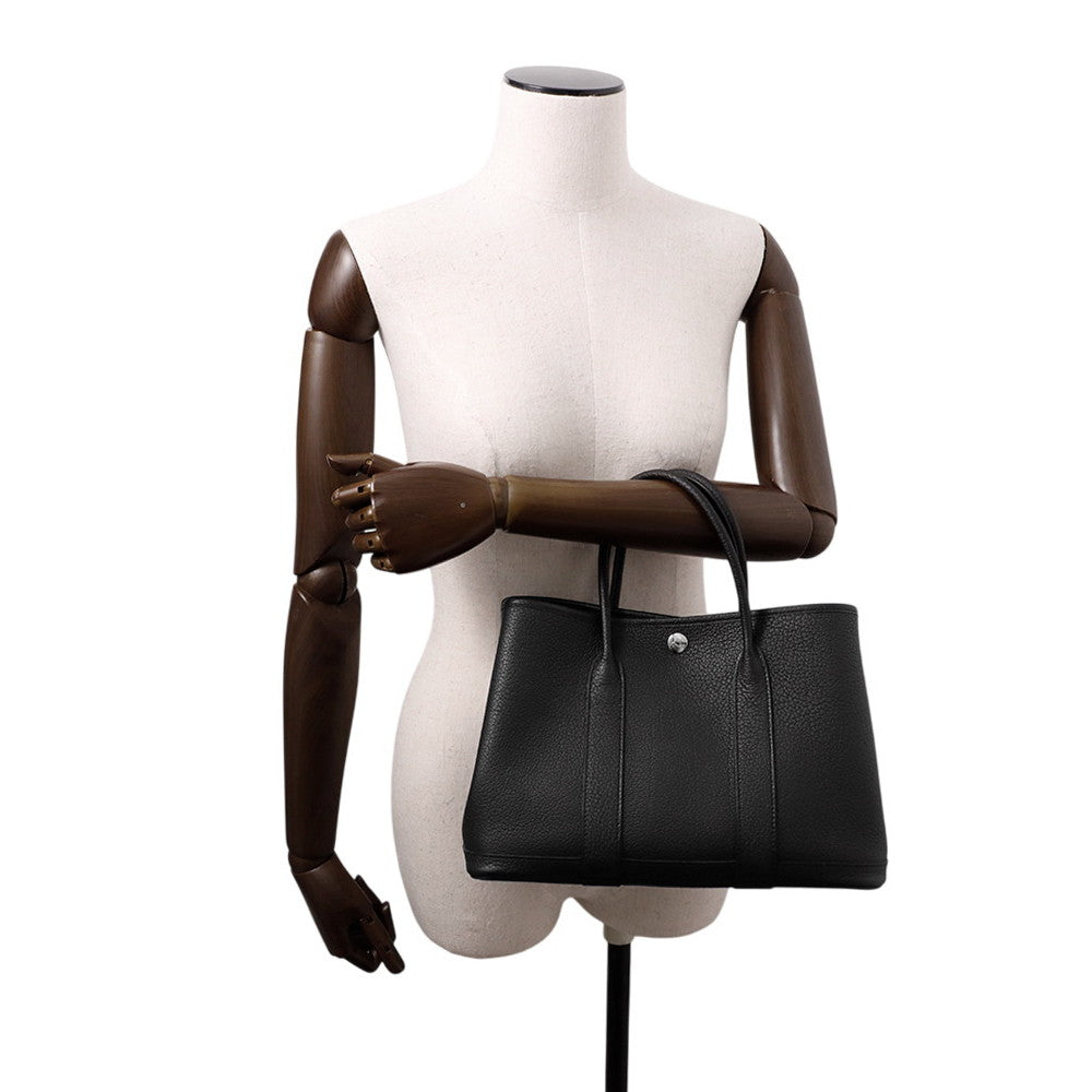 HERMES Garden Party Black Negonda Leather Size TPM