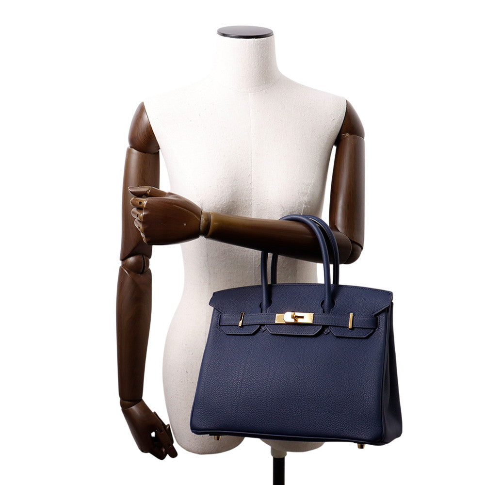 HERMES Birkin blue navy Togo Leather Size 30