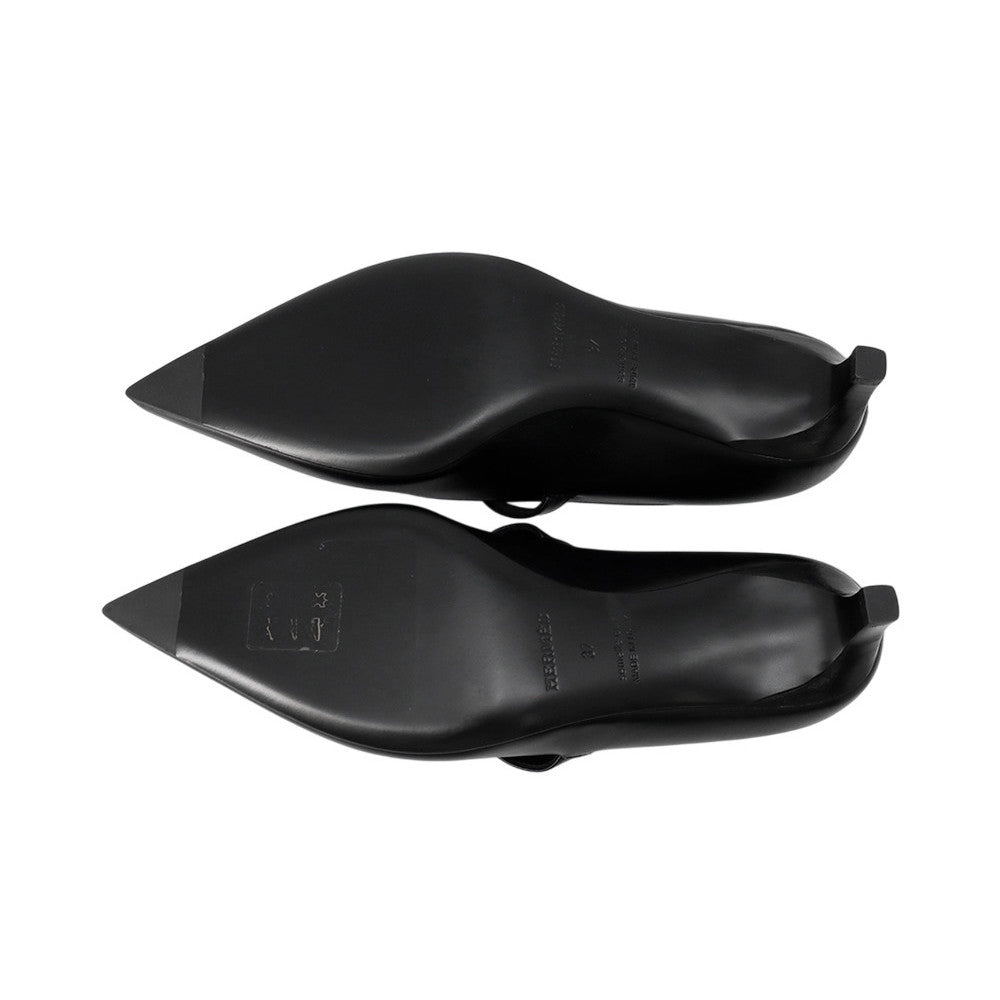 HERMES Pumps ãChiaraã 40 Black Calf Leather Size 37