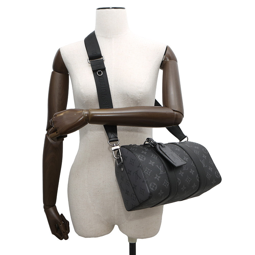 LOUIS VUITTON Cityã»Keepall NoirM45936 Monogram Eclipse Monogram Eclipse Reverse