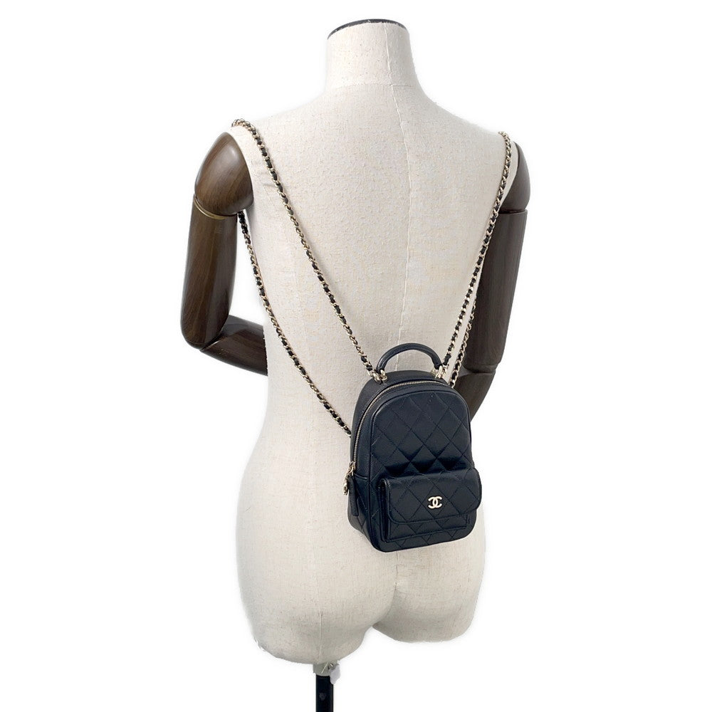 CHANEL Matelasse 2WAY Shoulder Backpack BlackAP3753 Caviar Leather Size Mini