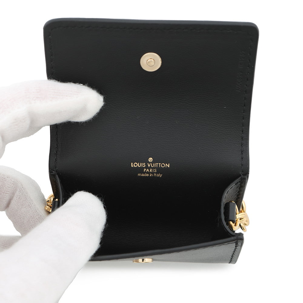 LOUIS VUITTON Bijoux Sac/Earphone Holder LV Link NoirM00829 Leather