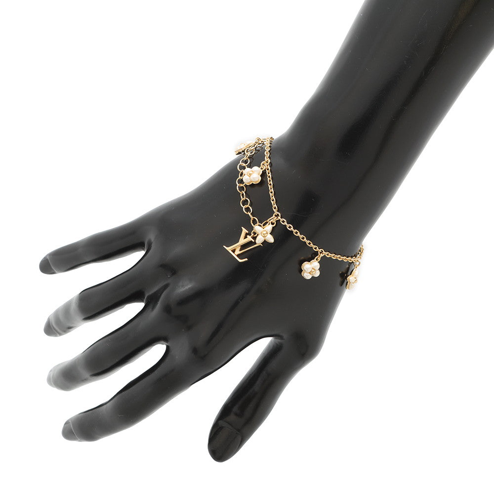 LOUIS VUITTON Braceletã»LV Flora Gram BlancM0940A Metal Beads