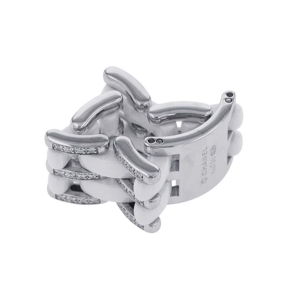 CHANEL Ultra Diamond Ring Size 56/Approximately No. 15 K18WG Ceramic