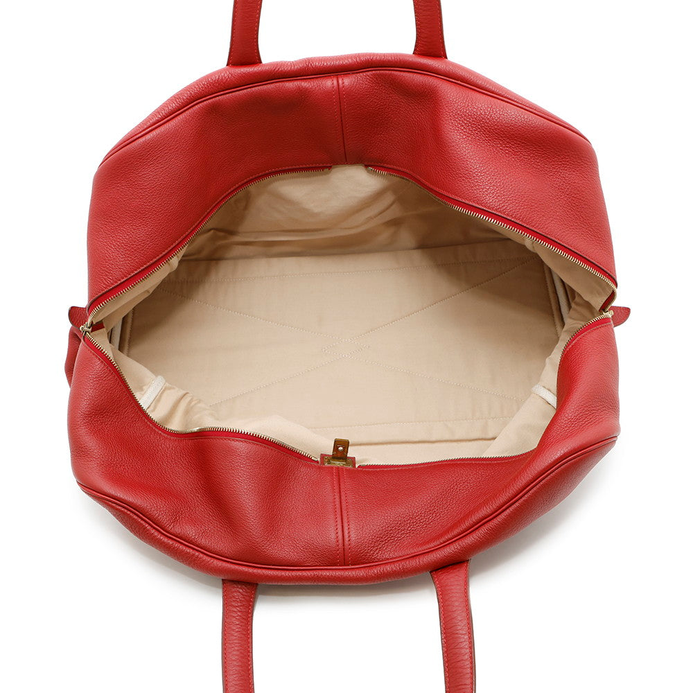 HERMES Victoria Red Taurillon Clemence Size 50