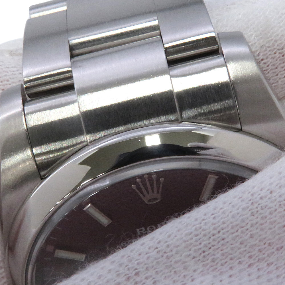 ROLEX Oyster Perpetual W34mm Stainless Steel Red Grape Dial114200