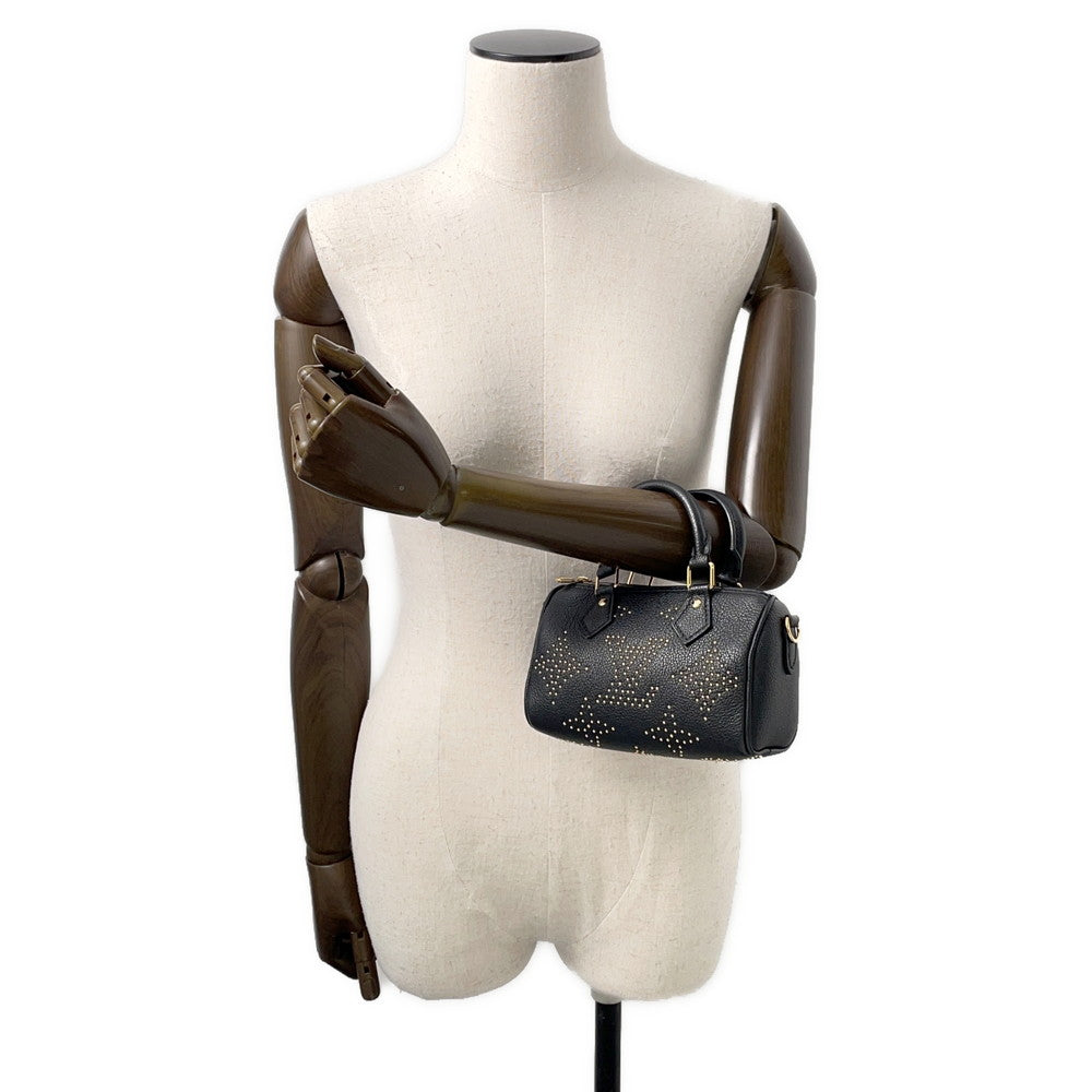 LOUIS VUITTON Nano Speedy NoirM46745 Monogram Empreinte Leather(Studded)