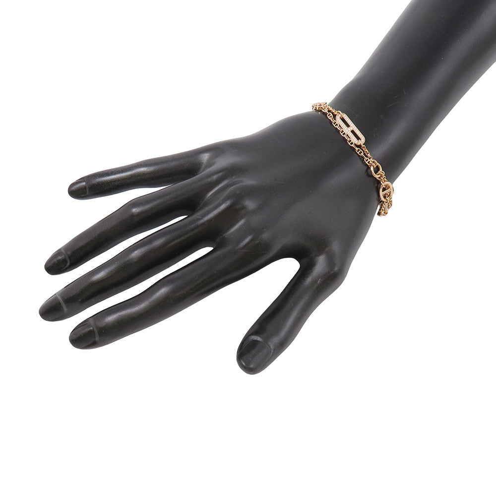 HERMES Chaine d'Ancre Chaos Bracelet Size STH222413B 00ST 18K Pink Gold
