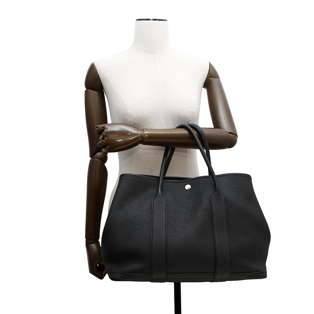 HERMES Garden Party Black Negonda Leather Size PM