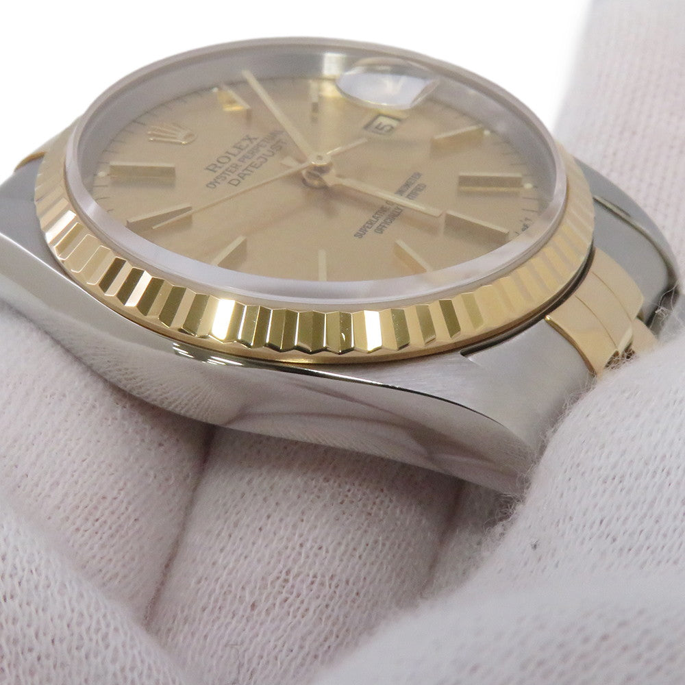 ROLEX Datejust W36mm Stainless Steel K18YG Champagne Gold Dial16233