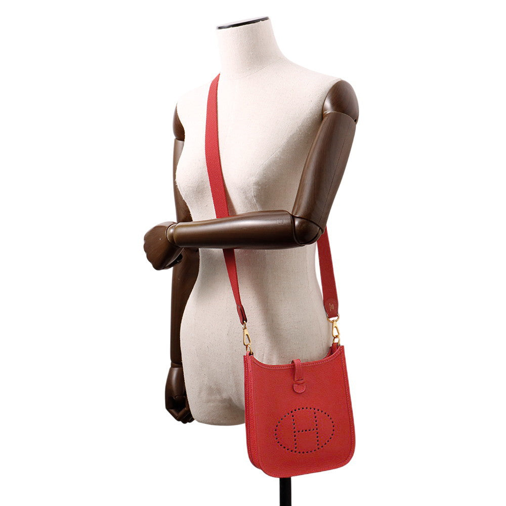 HERMES Evelyne Long Rouge Piman Taurillon Clemence Size TPM