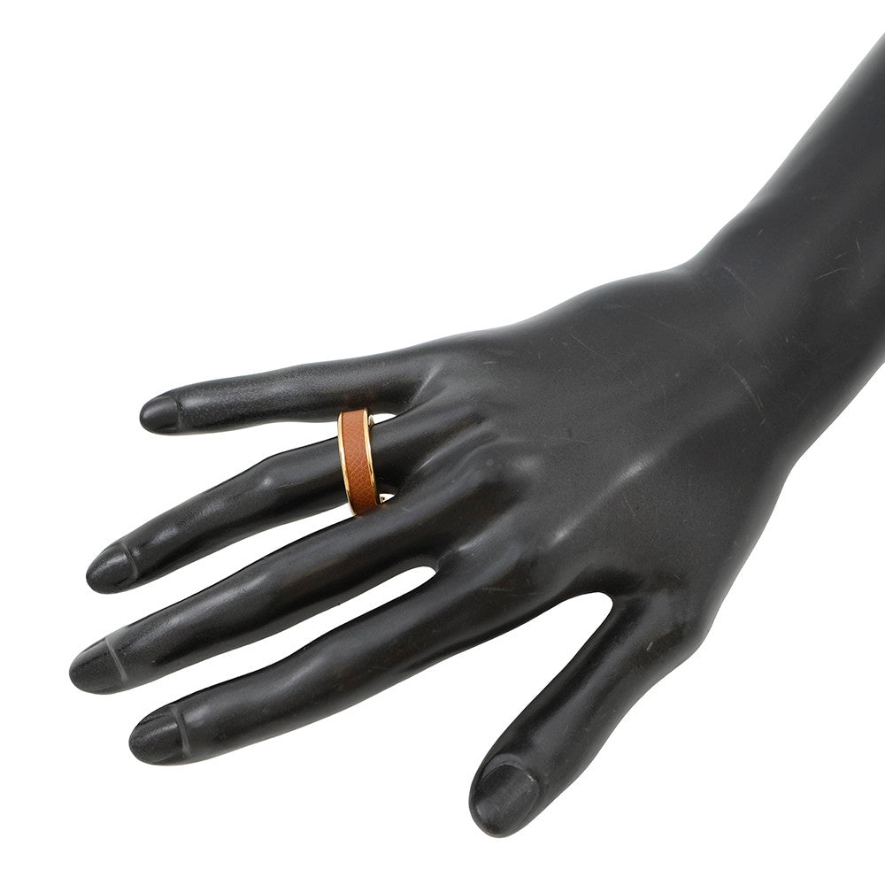 HERMES Athena Ring Double Crew Size 57 GoldH500348FD3753 Veau Madame Metal