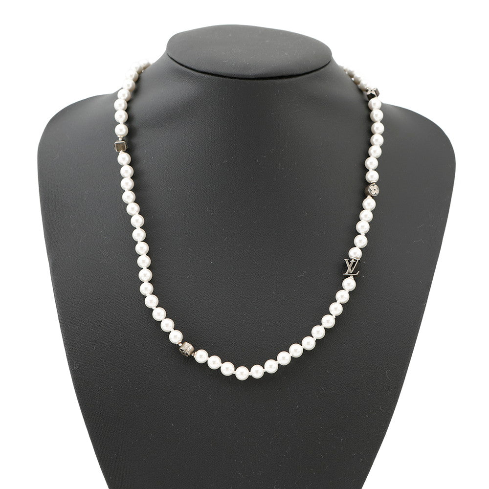 LOUIS VUITTON Necklaceã»Monogram Slim PearlM02235 Faux Pearl