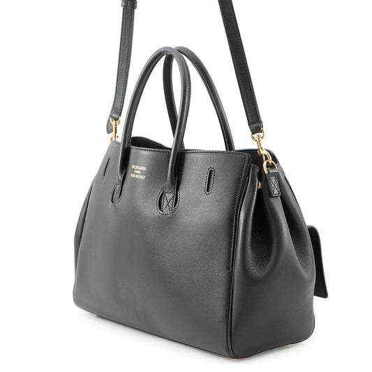 BALENCIAGA Bel Air Carryall Black812545 Smooth Calf Leather Size Small