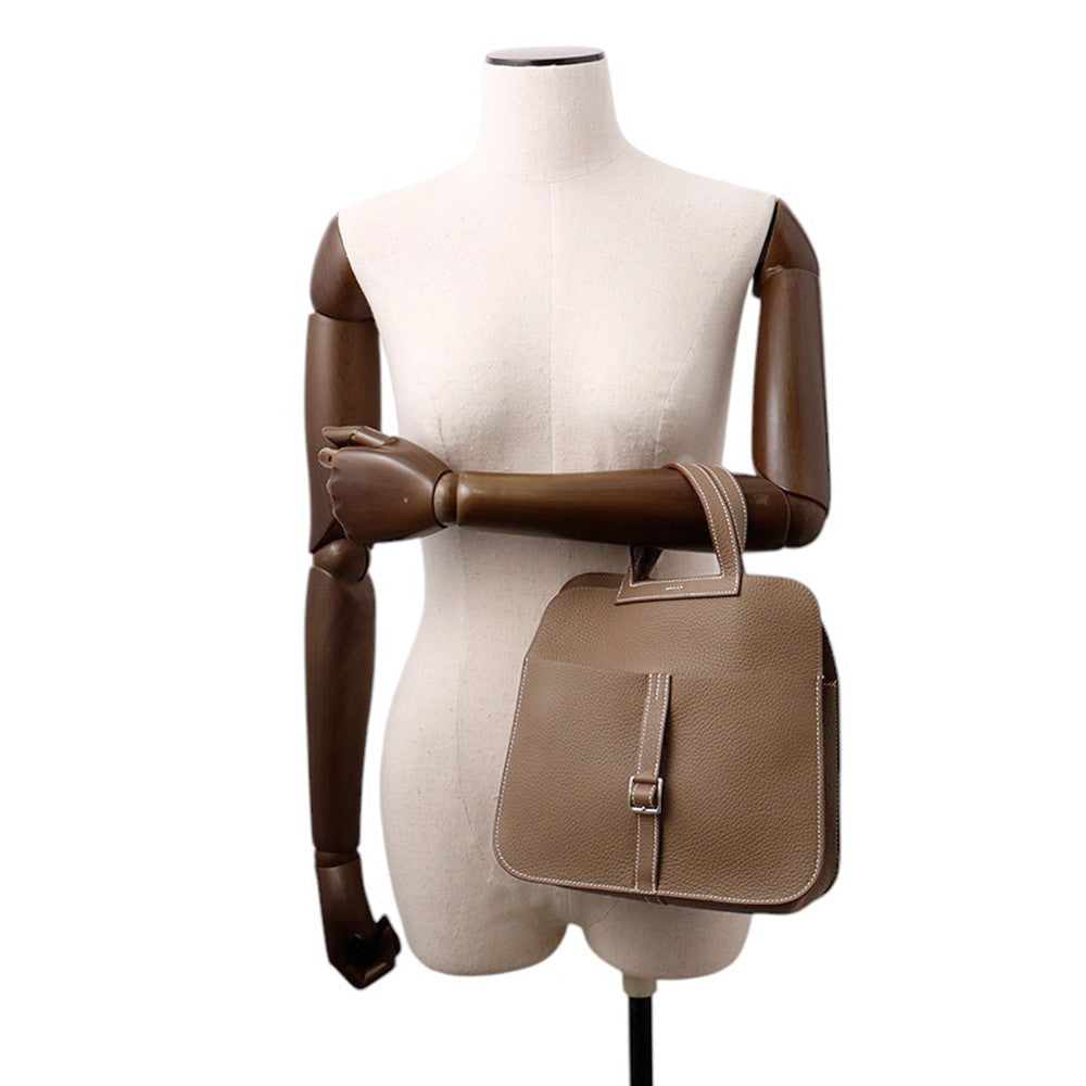 HERMES Halzan Etoupe Taurillon Clemence Size 25