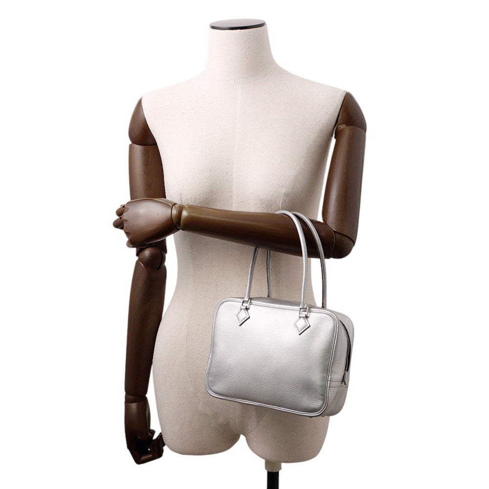 HERMES Plume Olympic Limited Silver Chevre Myzore Goatskin Size Mini