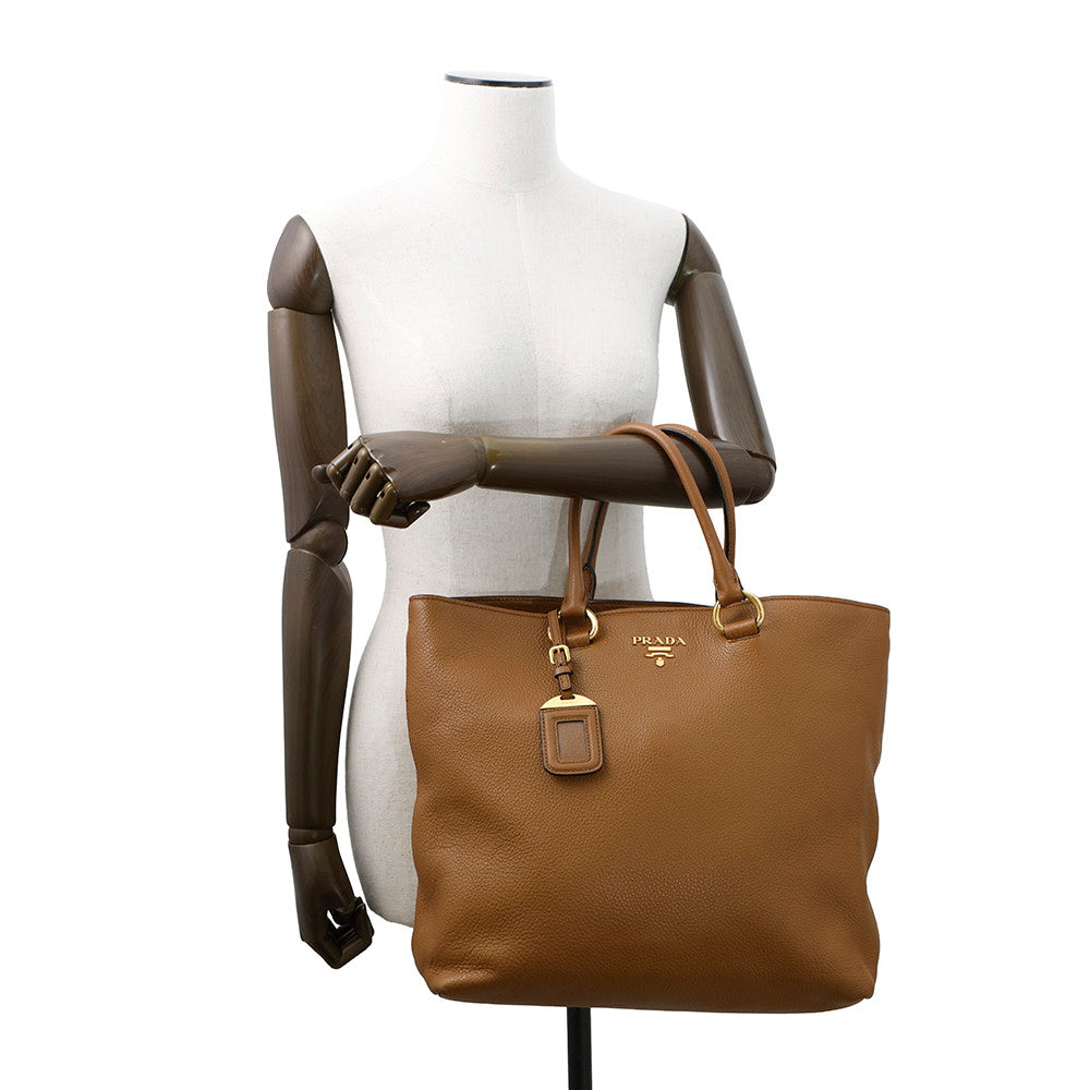PRADA Vitello Phoenix Tote Brown1BG865 Leather