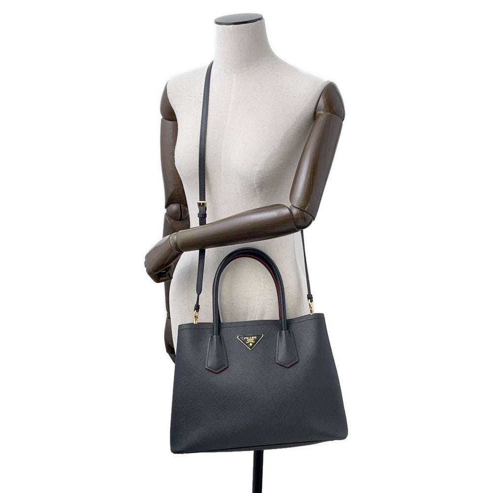 PRADA Saffiano Leather 2WAYHandbag Black/Red1BG887 Leather