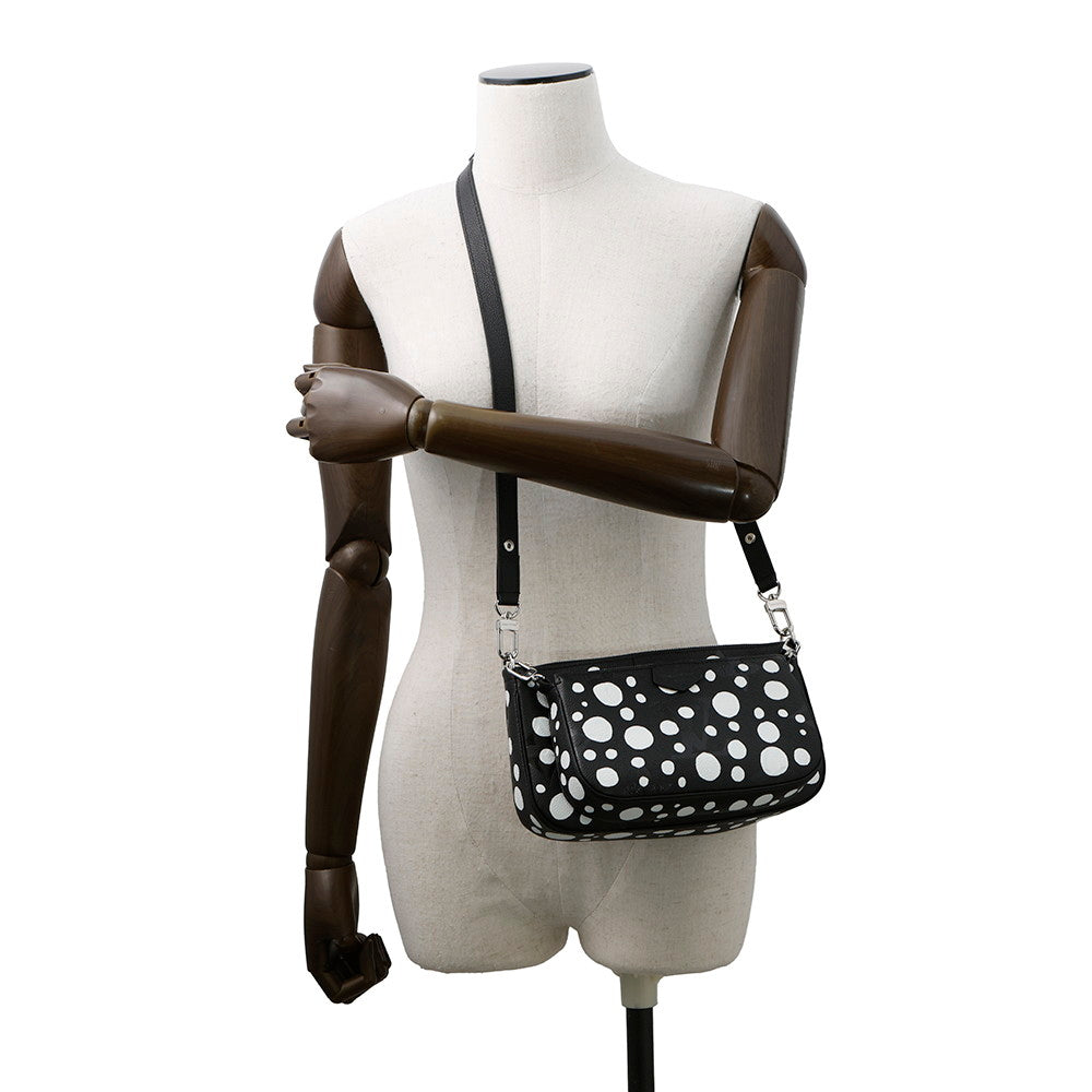 LOUIS VUITTON LV x YK Multiã»Pochette Accessoires NoirM46410 Monogram Empreinte Leather Infinity Dot