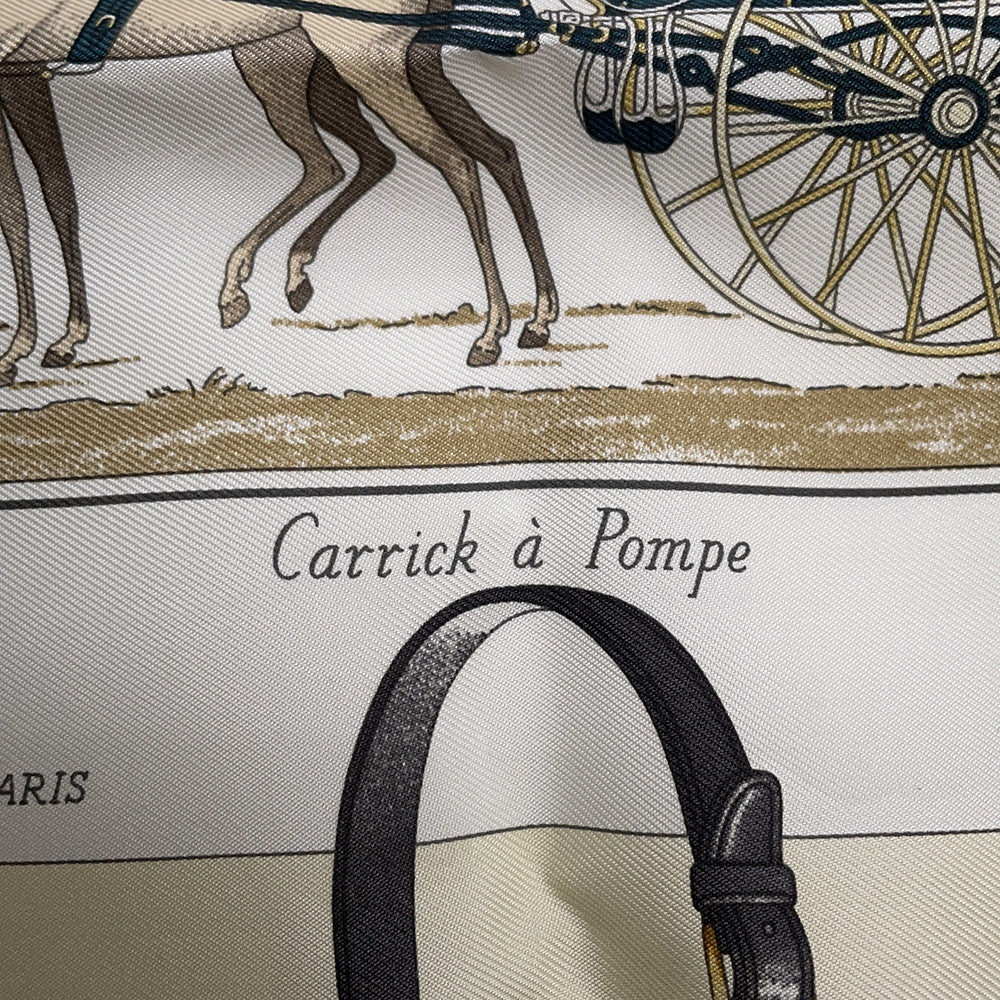 HERMES Carre Gavroche <ã«ãªãã¯ã»ã¢ã»ãã³ã> Size 45 Vergne/Anthracite/Red Silk100%