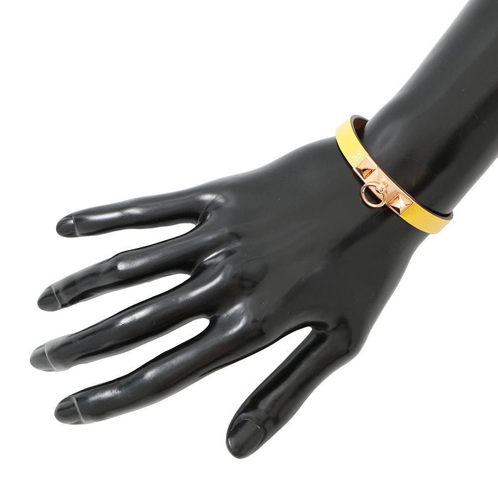 HERMES Rival Mini Bracelet Size T3 Jaune de Naples Swift Leather