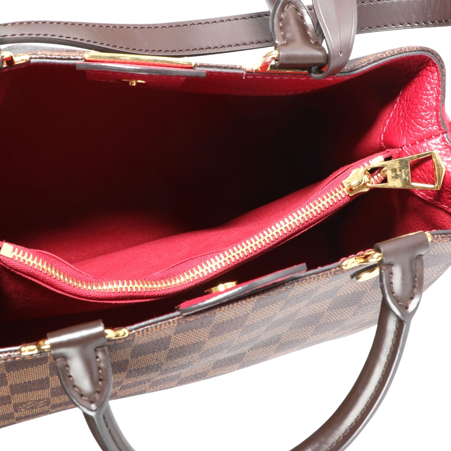 Louis Vuitton Louis Vuitton Damier Ebene & Bordeaux Taurillon Leather Brittany Bag