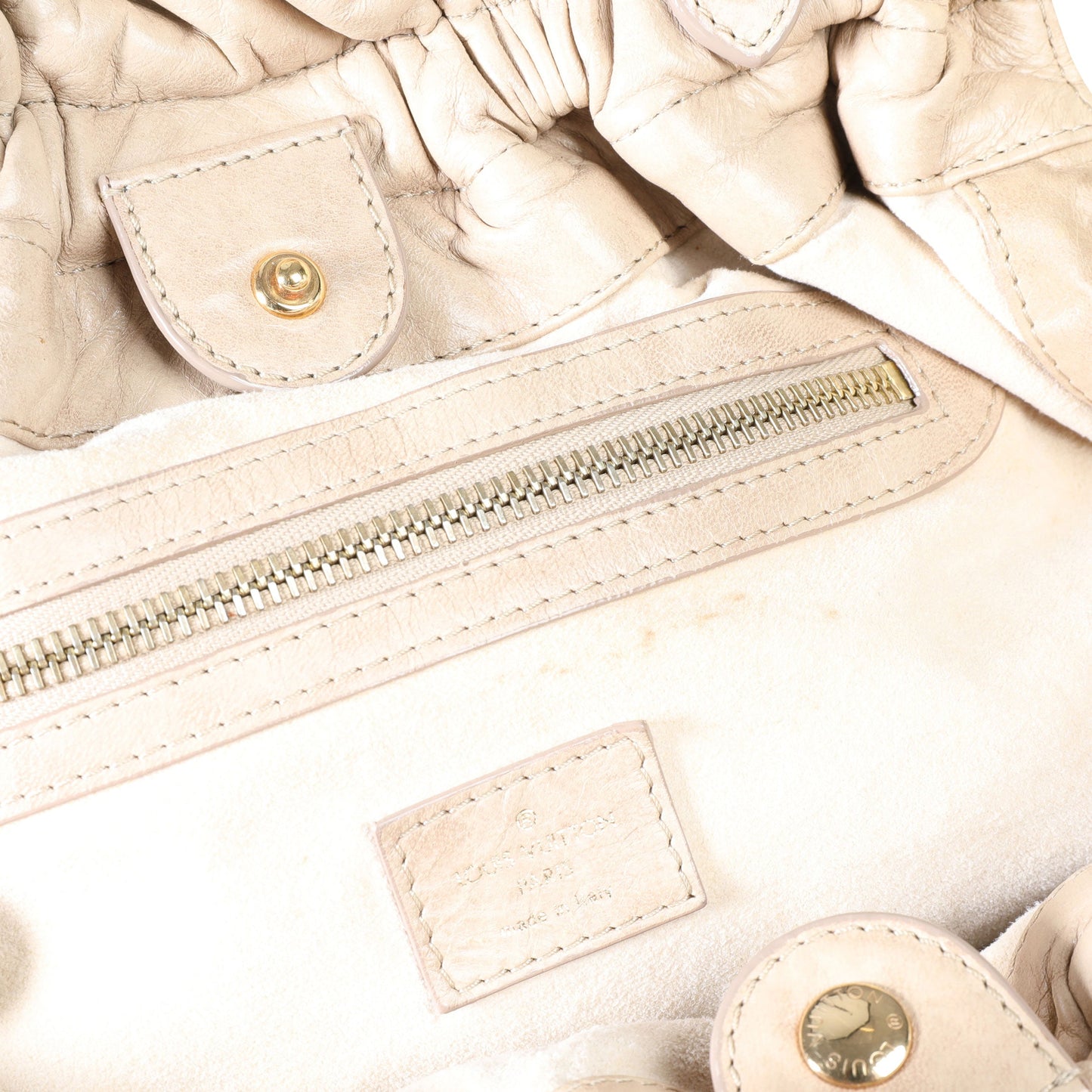 Louis Vuitton Louis Vuitton Ecru Embroidered Monogram Lambskin Olympe Stratus PM