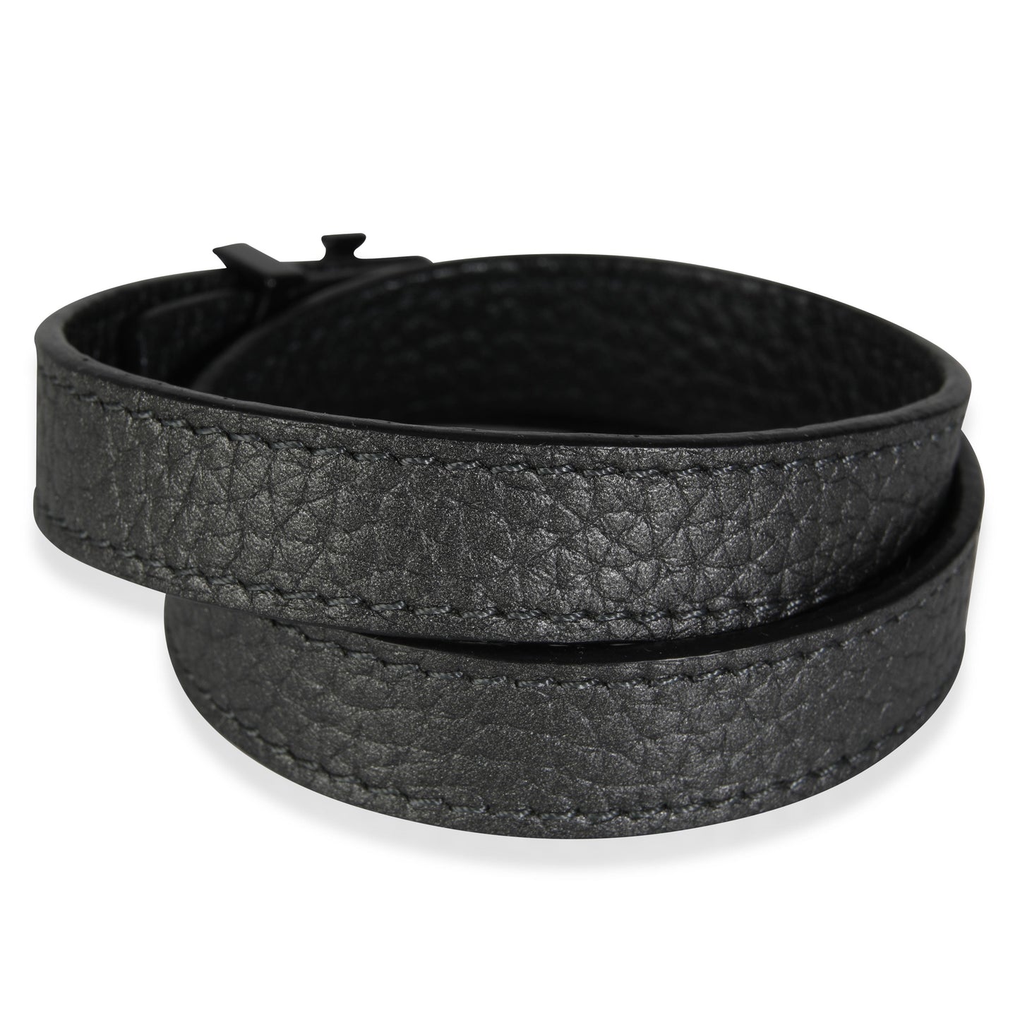 Louis Vuitton Louis Vuitton LV Initiales Black Leather Wrap Bracelet