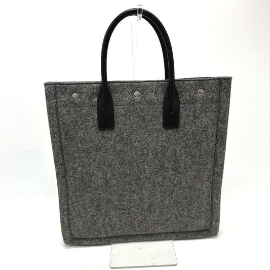 SAINT LAURENT PARIS Tote Bag 632539 Felt / leather gray Shoulder Bag RIVE GAUCHE Women