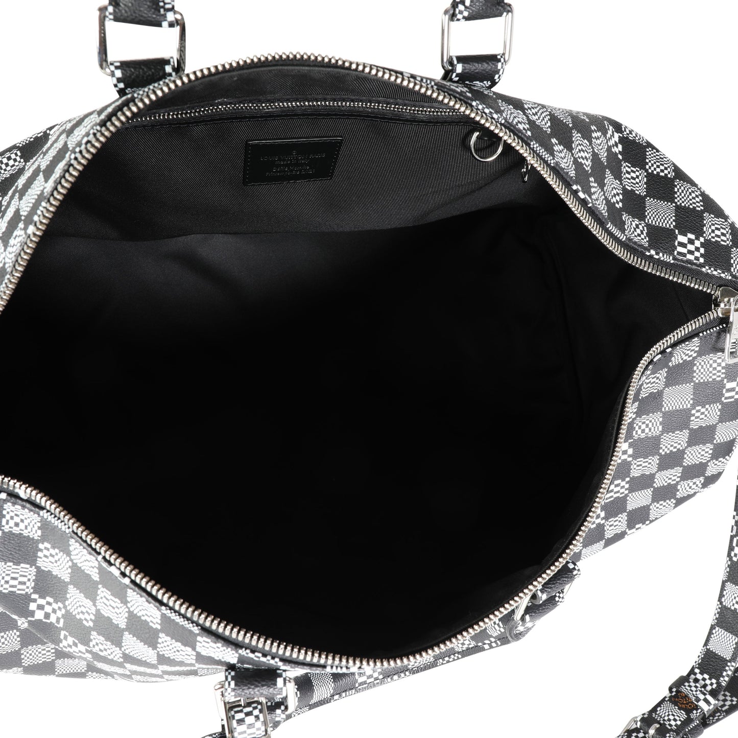Louis Vuitton Louis Vuitton Black & White Distorted Damier Keepall Bandoulière 50