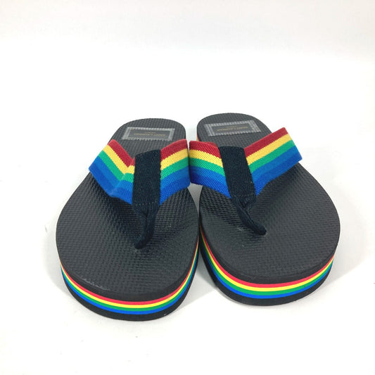 SAINT LAURENT PARIS Sandals rubber black Rainbow Flip Flops mens 40