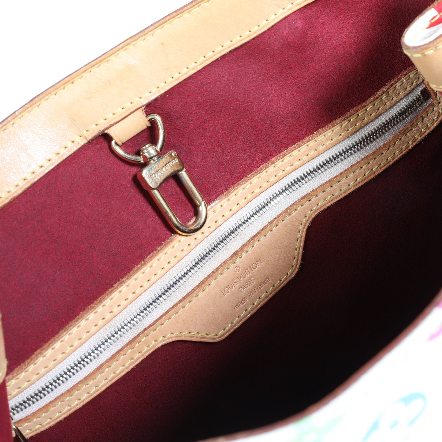 Louis Vuitton Louis Vuitton x Takashi Murakami White Monogram Multicolore Aurelia Tote MM
