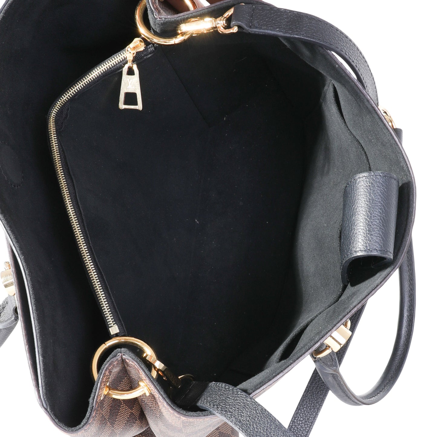 Louis Vuitton Louis Vuitton Damier Ebene & Black Calfskin LV Riverside