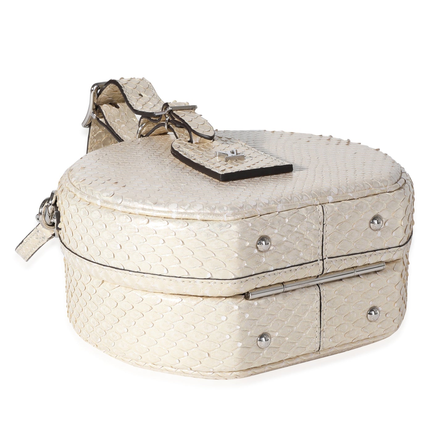 Louis Vuitton Metallic Gold Python Petite Boite Chapeau Bag