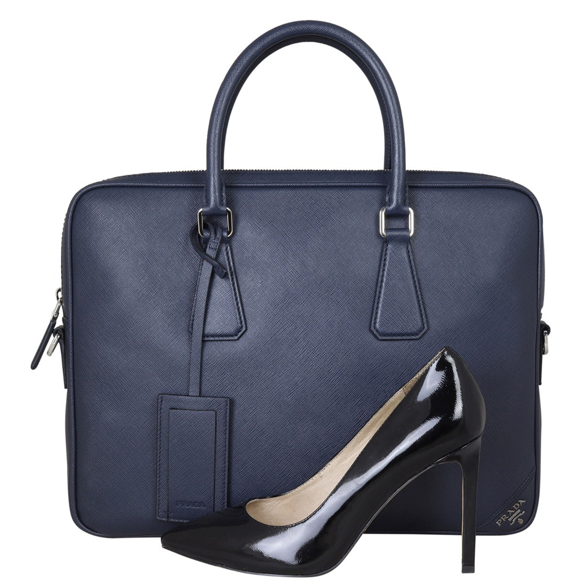 Prada Saffiano Zip Briefcase Bag