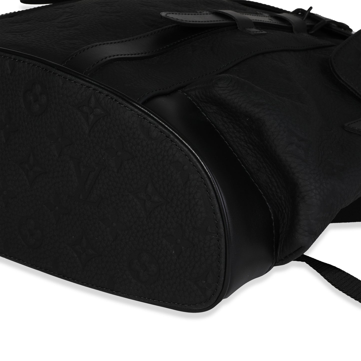 Louis Vuitton Louis Vuitton Black Monogram-Embossed Taurillon Christopher MM Backpack