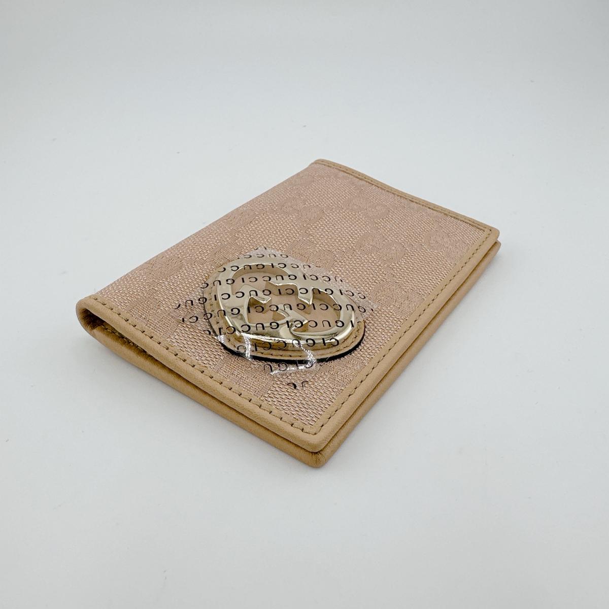 GUCCI name card holder 251848 canvas beige name card holder WG Canvas Women