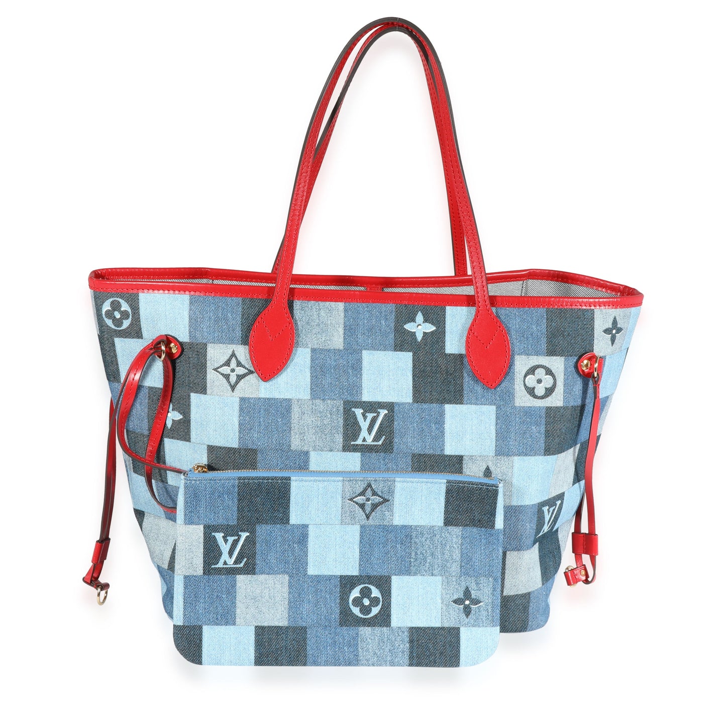 Louis Vuitton Louis Vuitton Blue Denim Monogram Patchwork Neverfull MM